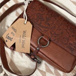 Floral Embossed Crossbody Bag